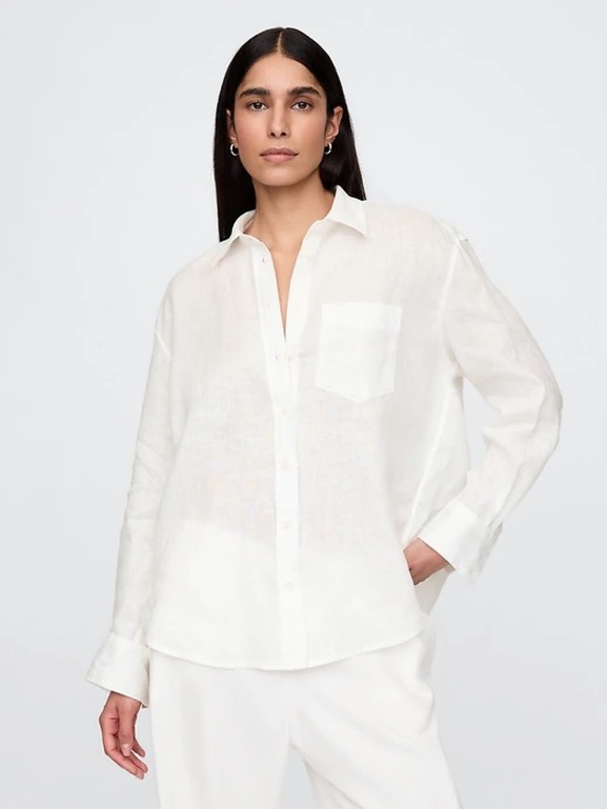 GAP Tops - GAP 100% Linen Oversized Shirt - extra small